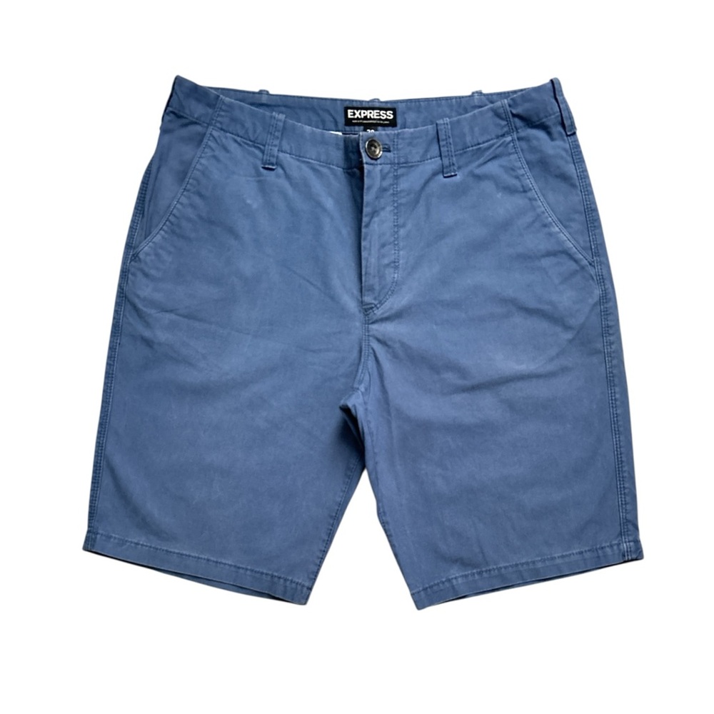 Express Men's Slate Blue Flat Front Shorts